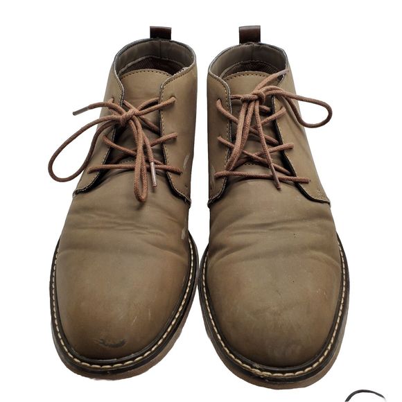 Goodfellow Men's Beige Shoes Size 9.5 Lace-Up Mid Ankle Boot Chukka Style - Picture 1 of 11